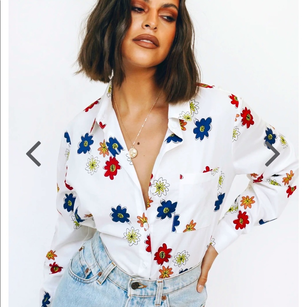 Verge Girl Floral Button Down Top